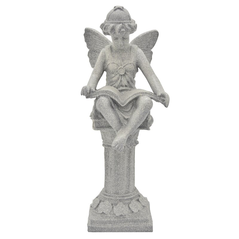 garden fairy reading book statue